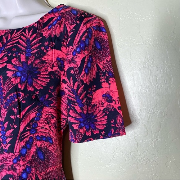 Pink Floral Print Vintage Style Mini Dress Size Large L - Picture 4 of 14